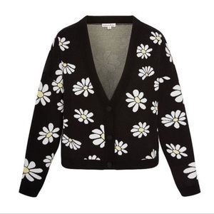 For Love and Lemons Black Daisy Cardigan Sweater Size Medium